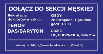 PANOWIE DO CHÓRU! - rekrutacja uzupełniająca do Chóru Ars Cantandi 